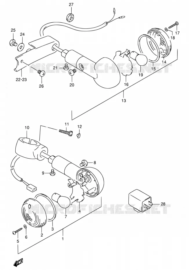 CLIGNOTANTS Suzuki MOTO 1400 INTRUDER 2003  VS1400GLPK3(E17,E22,E34)