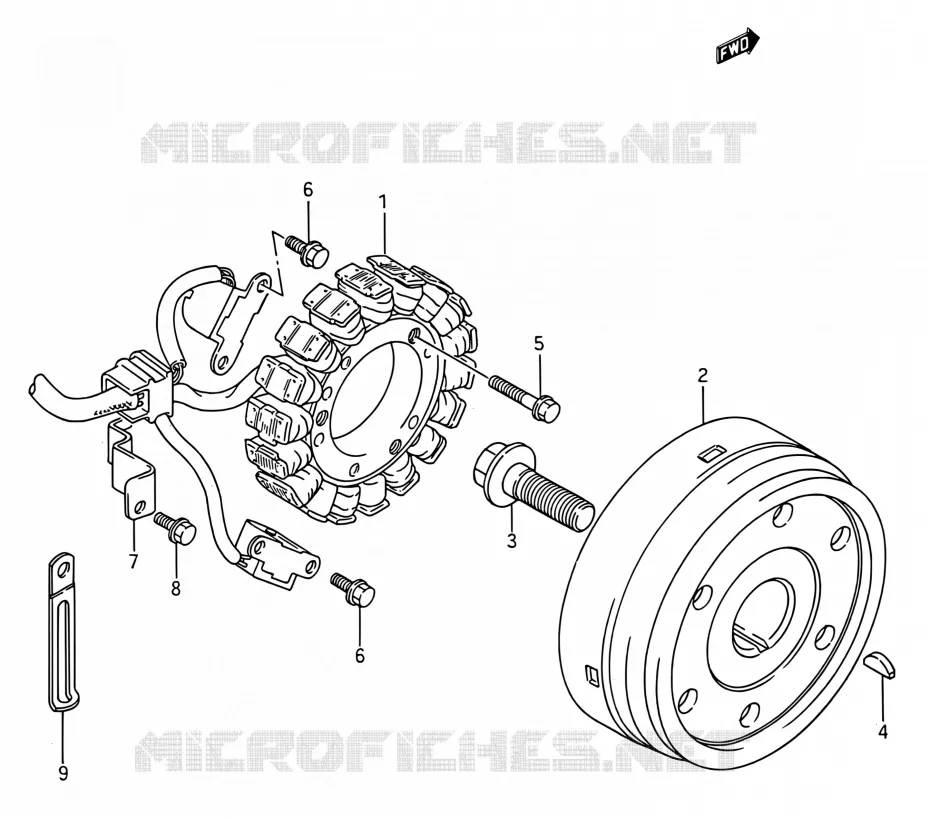 ALLUMAGE ROTOR - STATOR Suzuki MOTO 1400 INTRUDER 1990  VS1400GLP M/VS1400GLF M (E03,E28,E33)