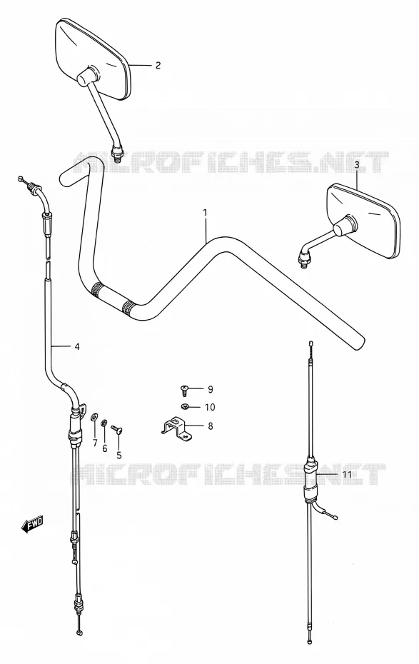 GUIDON (VOIR NOTE) Suzuki MOTO 1400 INTRUDER 1990  VS1400GLP M/VS1400GLF M (E03,E28,E33)