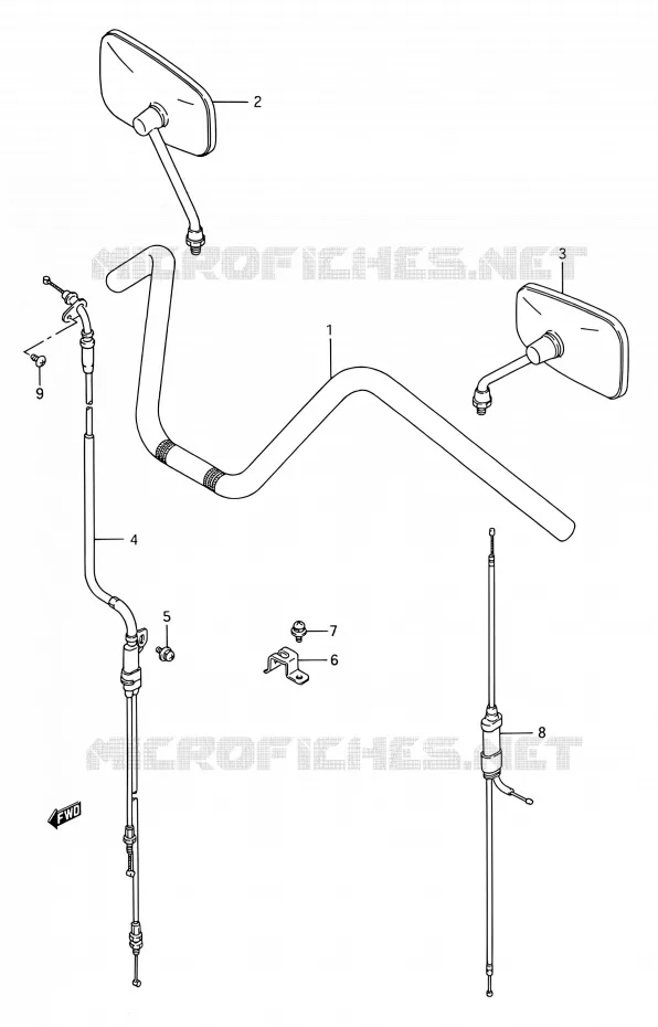 GUIDON (VS1400GLPS) Suzuki MOTO 1400 INTRUDER 1990  VS1400GLP M/VS1400GLF M (E03,E28,E33)