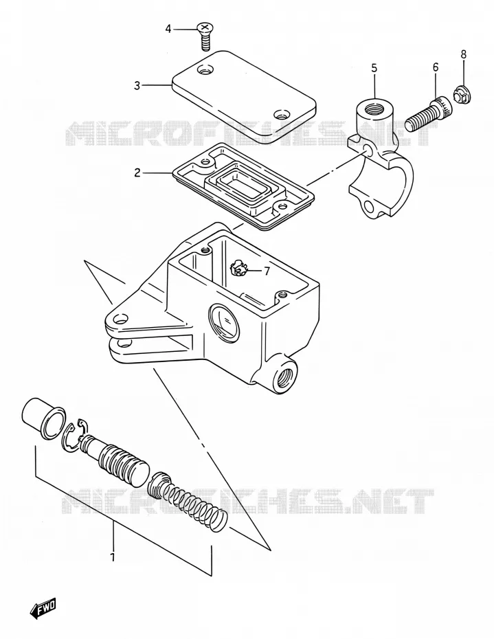 MAITRE CYLINDRE AVANT (MODELE L/M/N/P/R/S) Suzuki MOTO 1400 INTRUDER 1990  VS1400GLP M/VS1400GLF M (E03,E28,E33)