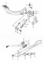 BEQUILLE LATERALE   PEDALE DE FREIN ARRIERE pour Suzuki INTRUDER 1400 1990
