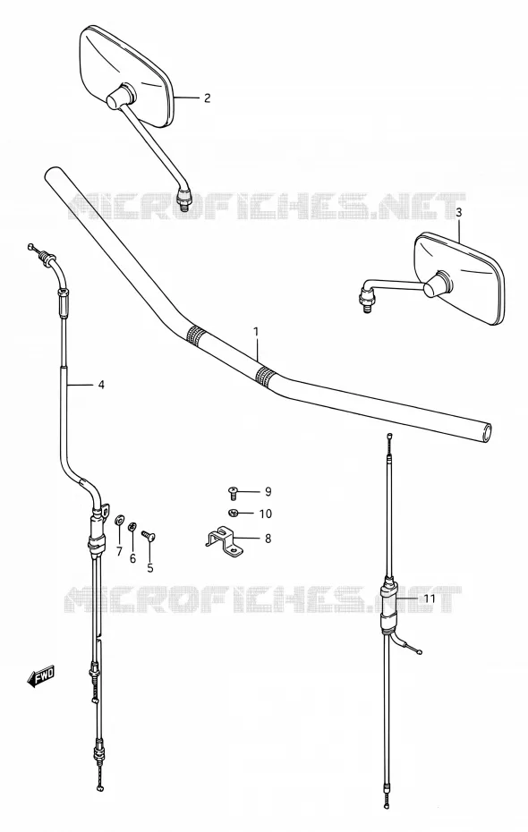 GUIDON (VOIR NOTE) Suzuki MOTO 1400 INTRUDER 1990  VS1400GLP N/VS1400GLF N (E03,E28,E33)