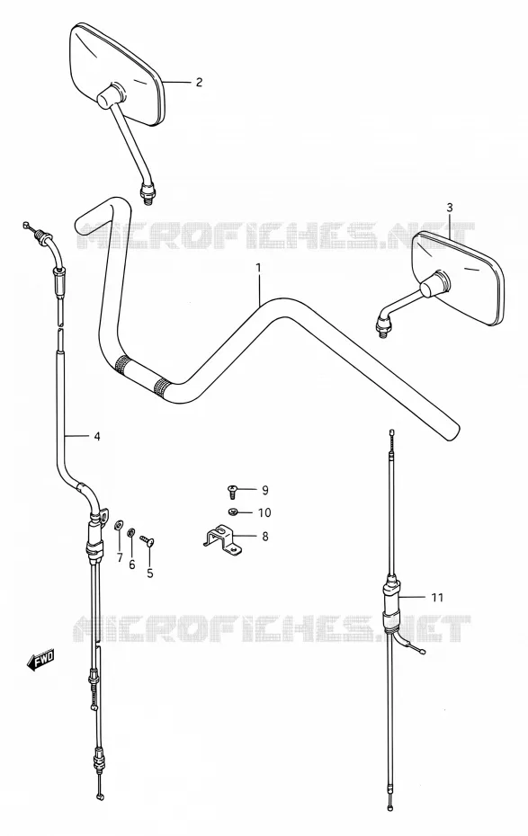 GUIDON (VOIR NOTE) Suzuki MOTO 1400 INTRUDER 1990  VS1400GLP N/VS1400GLF N (E03,E28,E33)