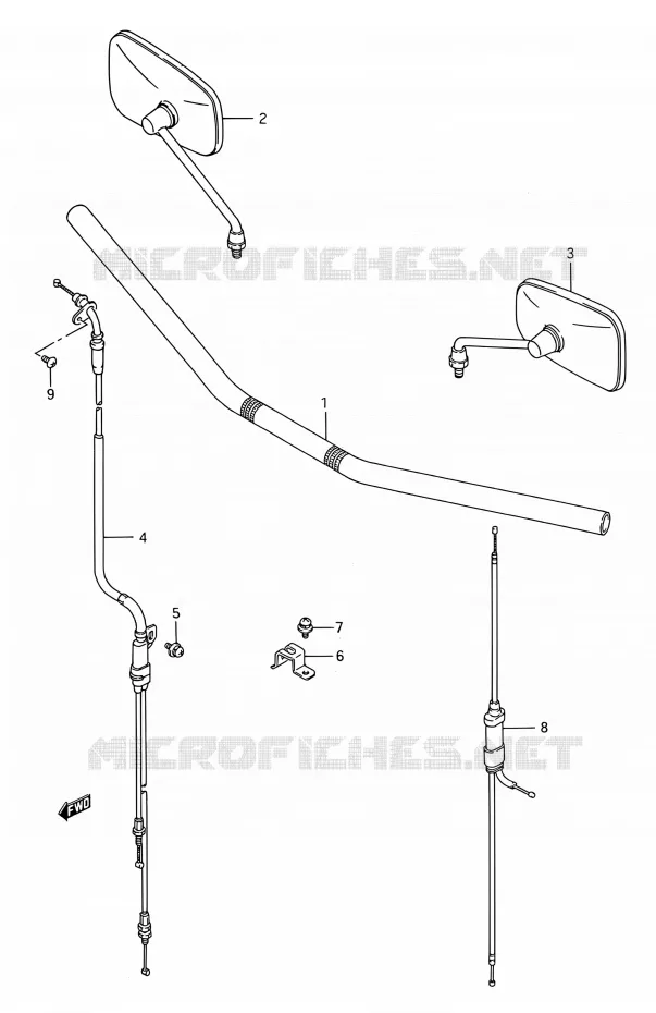 GUIDON (VS1400GLFS) Suzuki MOTO 1400 INTRUDER 1990  VS1400GLP N/VS1400GLF N (E03,E28,E33)