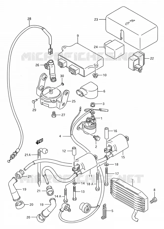 PARTIE ELECTRIQUE Suzuki MOTO 1400 INTRUDER 1990  VS1400GLP P/VS1400GLF P (E03,E28,E33)