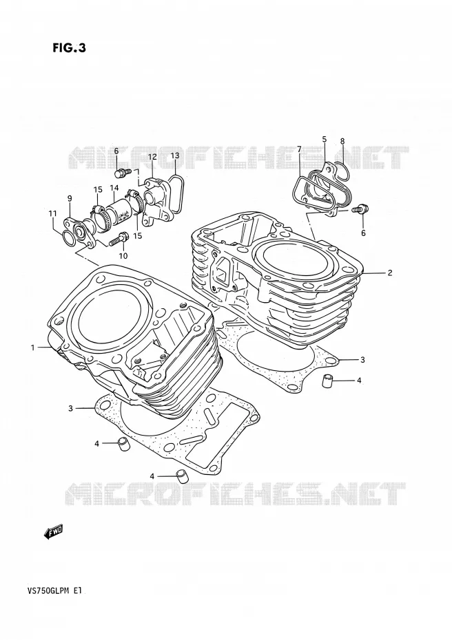 CYLINDRE Suzuki MOTO 750 INTRUDER 1985  VS750GLF(E02)