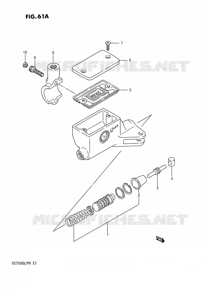 MAITRE CYLINDRE D'EMBRAYAGE (VS750GLFJ/GLFK/GLFL/GLFM) Suzuki MOTO 750 INTRUDER 1985  VS750GLF(E02)