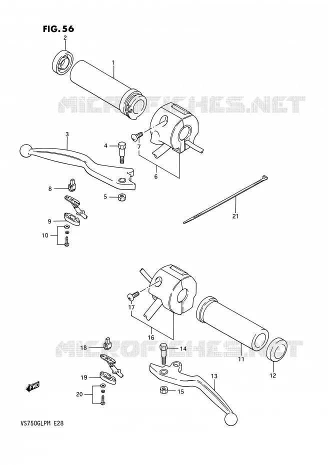 COMMODOS (MODELE F/G/H/J) Suzuki MOTO 750 INTRUDER 1987  VS750GLFH/VS750GLPH/VS750GLEFH/VS750GLEPH(E03,E28,E33)