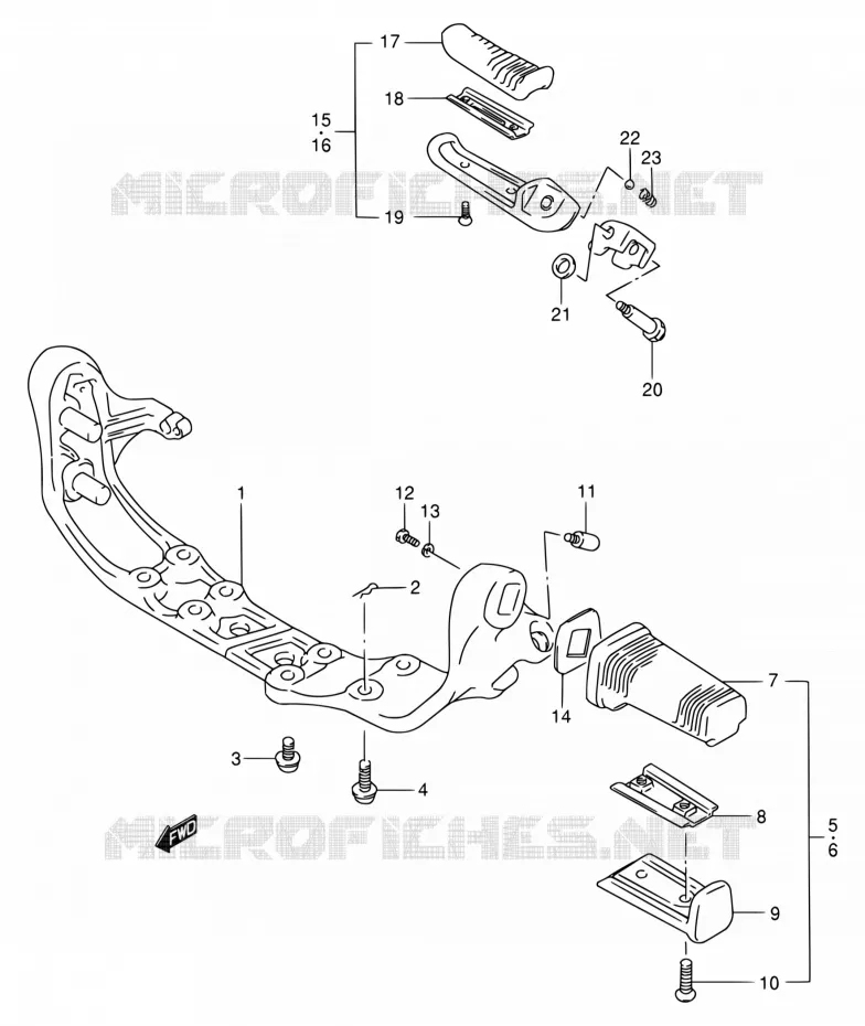 REPOSE PIED Suzuki MOTO 800 INTRUDER 1994  VS800GL R (E02,E04,E17,E18,E21,E22,E25,E34,E53)