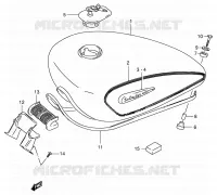 RESERVOIR D'ESSENCE (MODELE V) pour Suzuki INTRUDER 800 1997