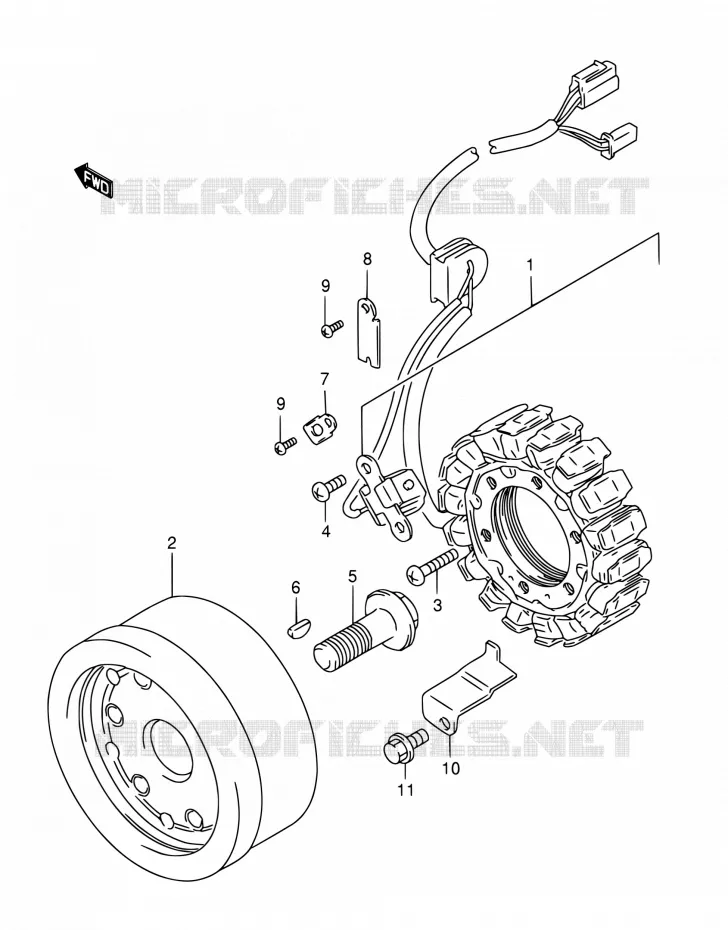 ALLUMAGE ROTOR - STATOR Suzuki MOTO 800 INTRUDER 2002  VS800GL K2 (E17,E22,E25,E34)