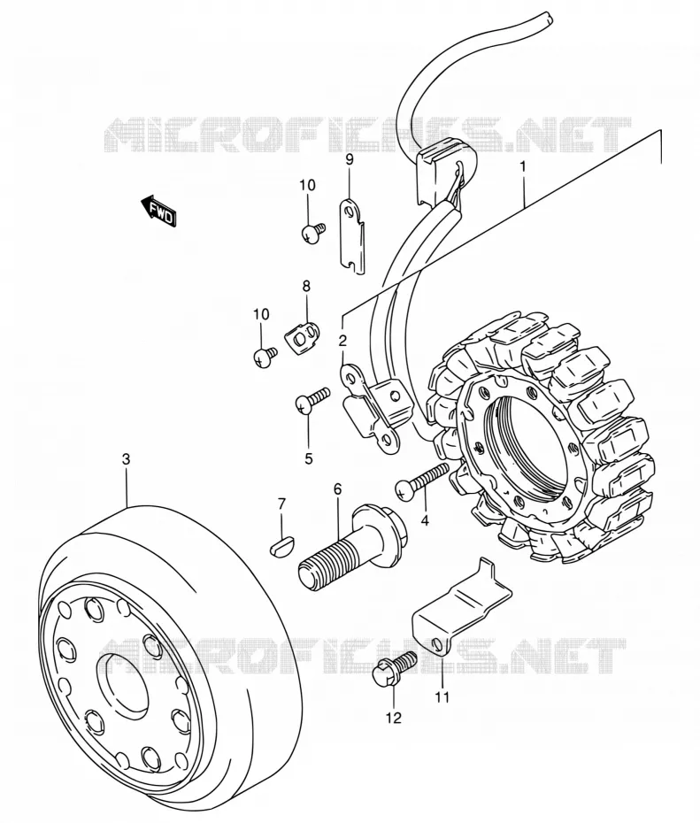 ALLUMAGE ROTOR - STATOR (MODELE N/P/R/S) Suzuki MOTO 800 INTRUDER 1992  VS800GL N (E03,E28,E33)