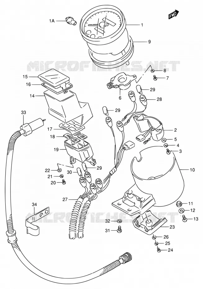 COMPTEUR (MODELE N/P/R/S) Suzuki MOTO 800 INTRUDER 1992  VS800GL N (E03,E28,E33)