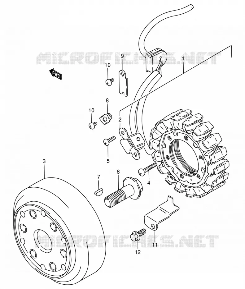 ALLUMAGE ROTOR - STATOR (MODELE N/P/R/S) Suzuki MOTO 800 INTRUDER 1993  VS800GL P (E03,E28,E33)