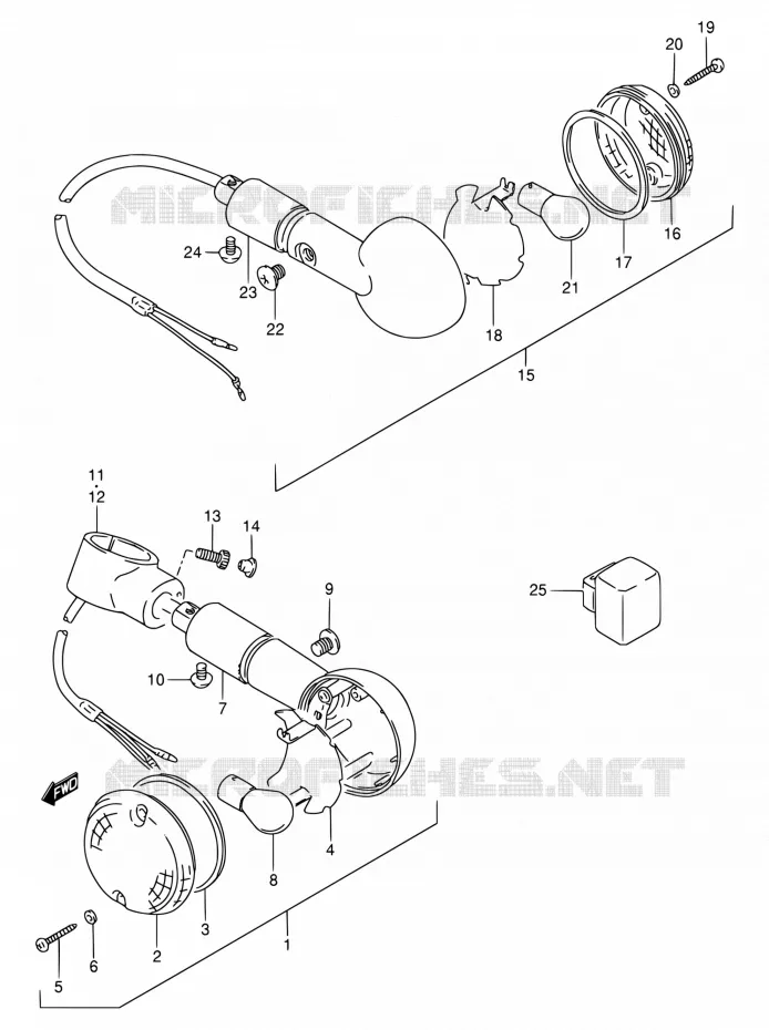 CLIGNOTANTS Suzuki MOTO 800 INTRUDER 1994  VS800GL R (E03,E28,E33)