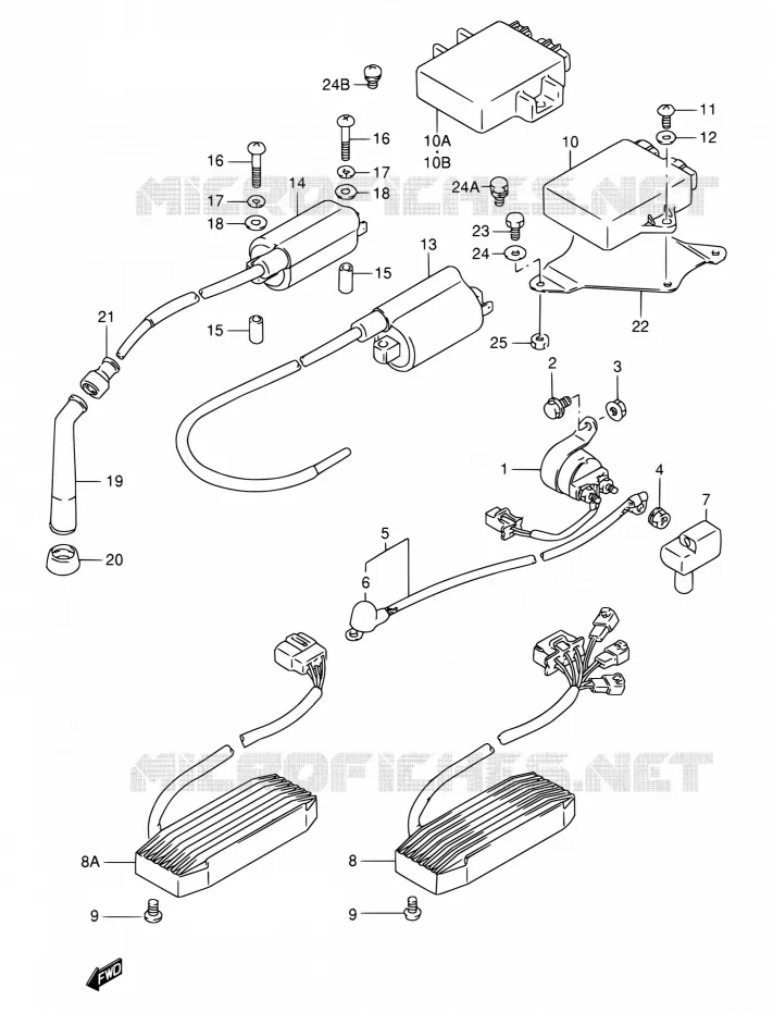 PARTIE ELECTRIQUE Suzuki MOTO 800 INTRUDER 1994  VS800GL R (E03,E28,E33)