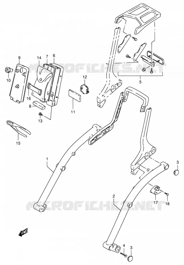 SUPPORT ARRIERE Suzuki MOTO 800 INTRUDER 1994  VS800GL R (E03,E28,E33)