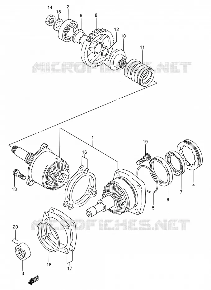 COUPLE CONIQUE Suzuki MOTO 800 VX 1990  VX800 L/VX800U L