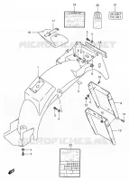 GARDE BOUE ARRIERE   AUTOCOLLANTS (MODELE L/M/N/P/R) pour Suzuki VX 800 1991