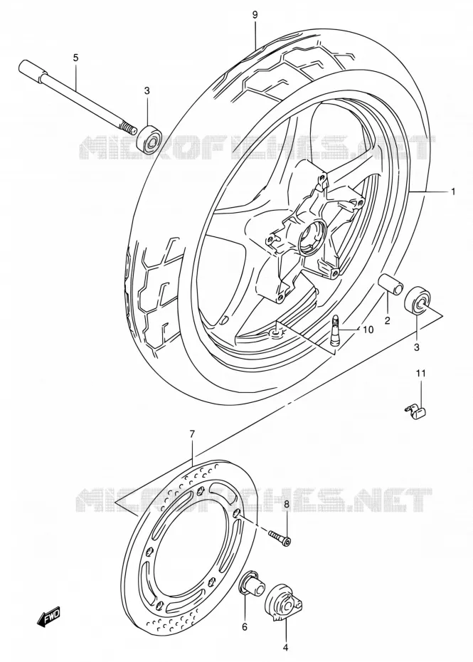 ROUE AVANT Suzuki MOTO 800 VX 1991  VX800 M/VX800U M
