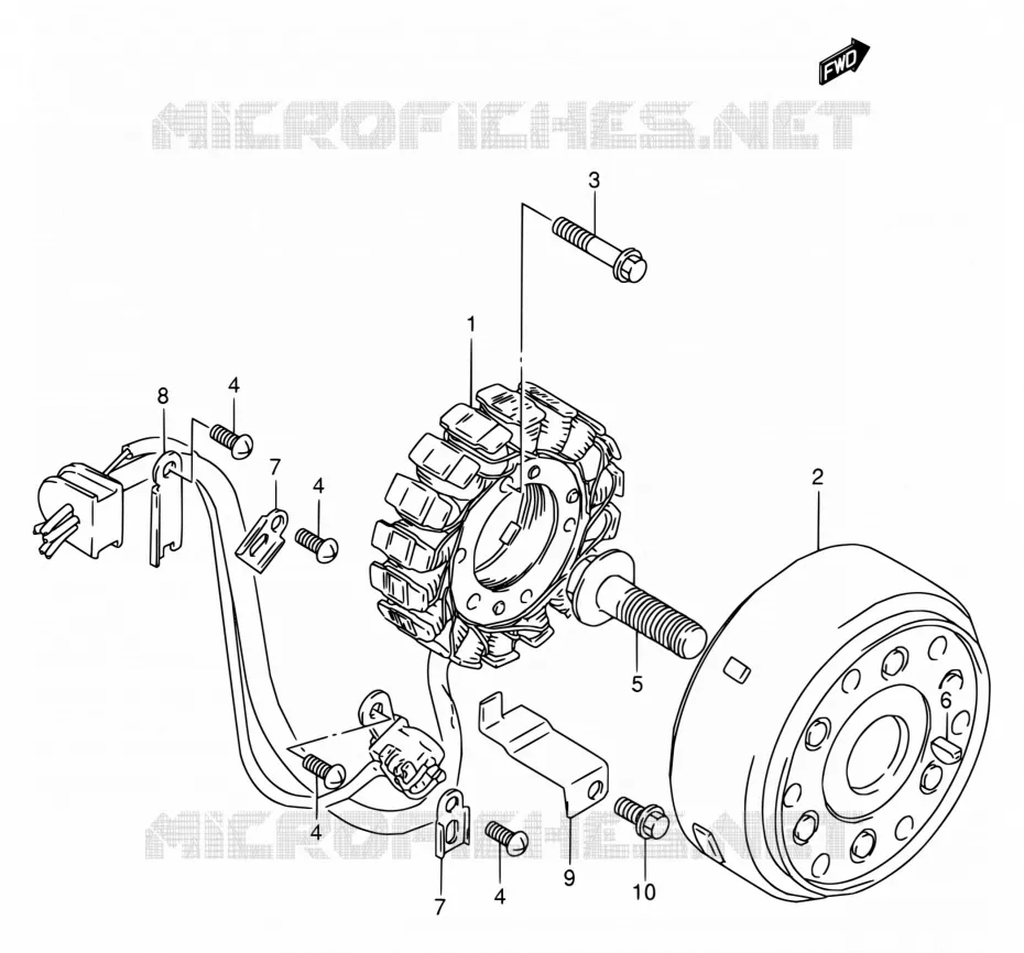 ALLUMAGE ROTOR - STATOR Suzuki MOTO 800 VX 1993  VX800 P/VX800U P