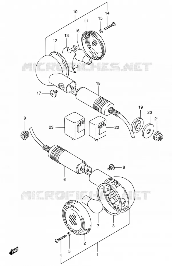 CLIGNOTANTS (MODELE L/M/N/P/R) Suzuki MOTO 800 VX 1993  VX800 P/VX800U P