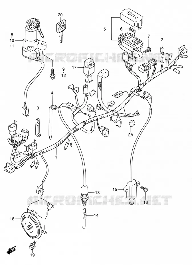 FAISCEAU ELECTRIQUE Suzuki MOTO 800 VX 1996  VX800 T/VX800U T
