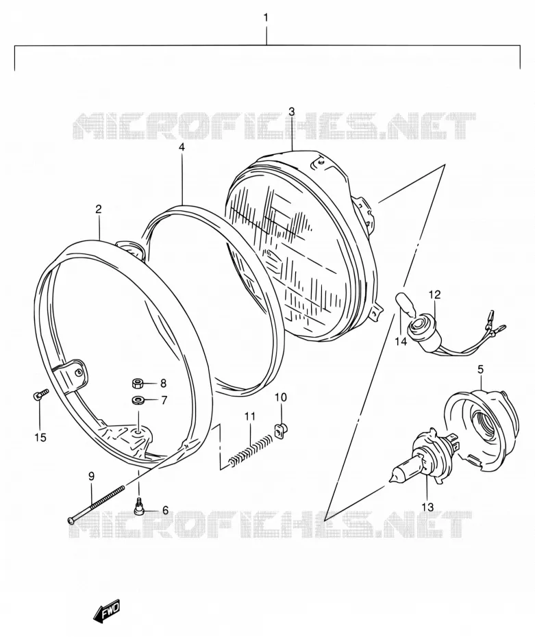 PHARE (MODEL P/R E02,E24) Suzuki MOTO 800 VX 1996  VX800 T/VX800U T