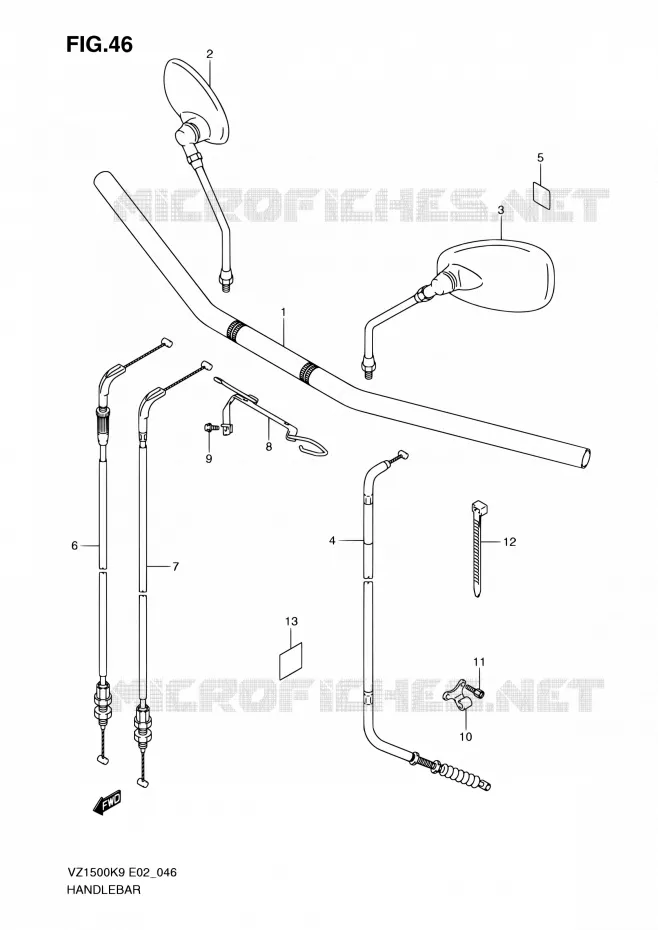 GUIDON Suzuki MOTO 1500 BOULEVARD 2010  VZ1500 L0 (E02,E19,E24)