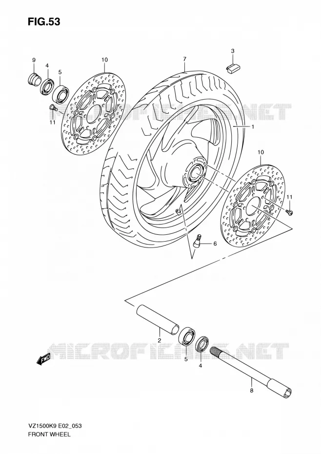 ROUE AVANT Suzuki MOTO 1500 BOULEVARD 2010  VZ1500 L0 (E02,E19,E24)
