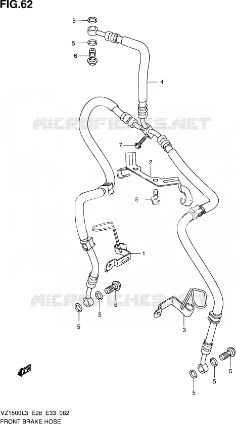 DURITE DE FREIN AVANT Suzuki MOTO 1500 BOULEVARD 2013  VZ1500 L3 (E03,E28,E33)