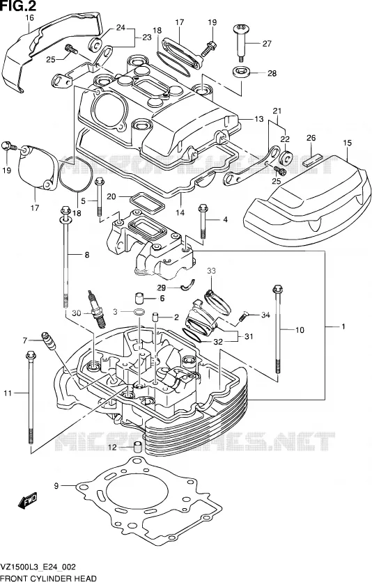 CULASSE AVANT Suzuki MOTO 1500 BOULEVARD 2013  VZ1500 L3 (E24)