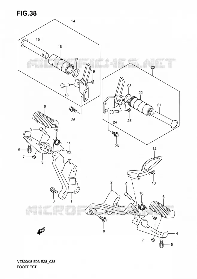 REPOSE PIED Suzuki MOTO 800 MARAUDER 2005  VZ800 K5 (E03,E28,E33)