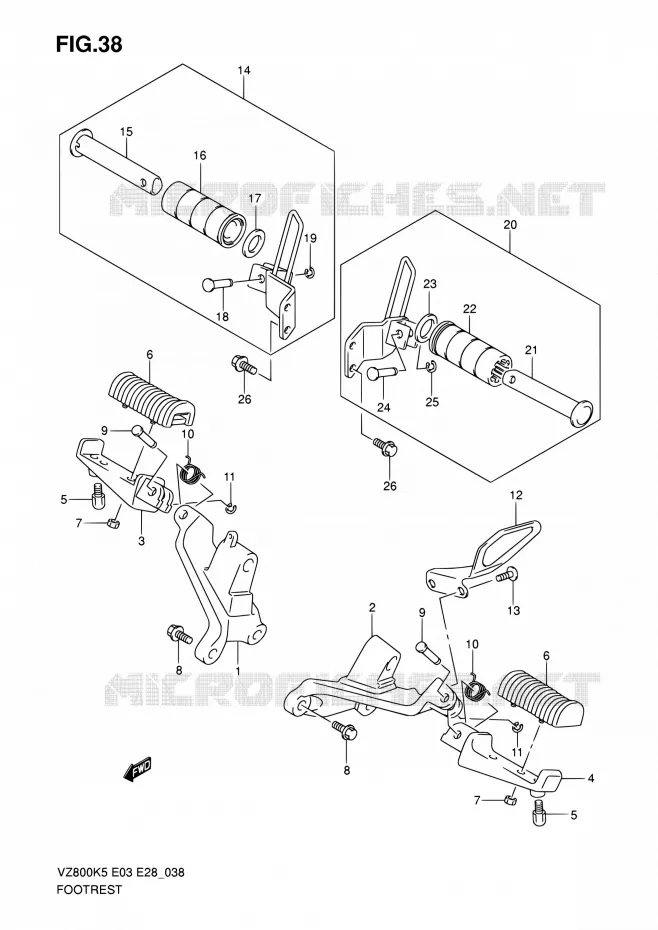 REPOSE PIED Suzuki MOTO 800 MARAUDER 2006  VZ800 K6 (E03,E28,E33)