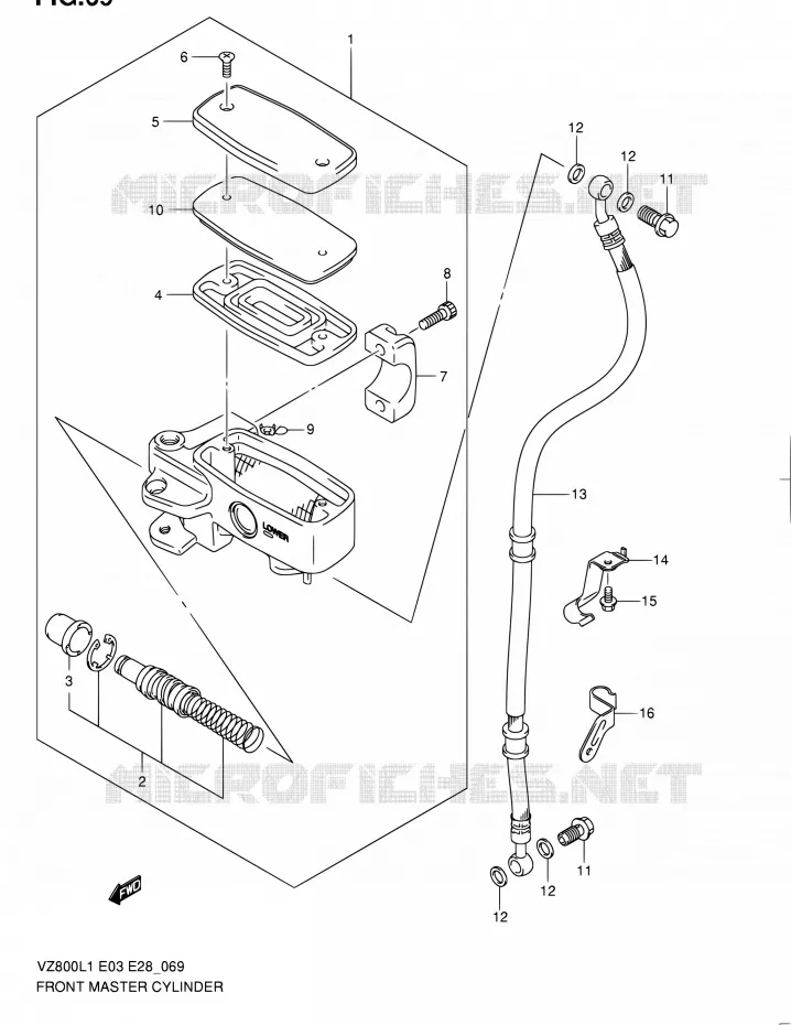 MAITRE CYLINDRE AVANT Suzuki MOTO 800 BOULEVARD 2011  VZ800 L1 (E03,E28,E33)