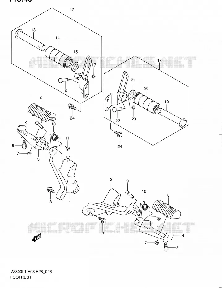 REPOSE PIED Suzuki MOTO 800 BOULEVARD 2011  VZ800 L1 (E03,E28,E33)