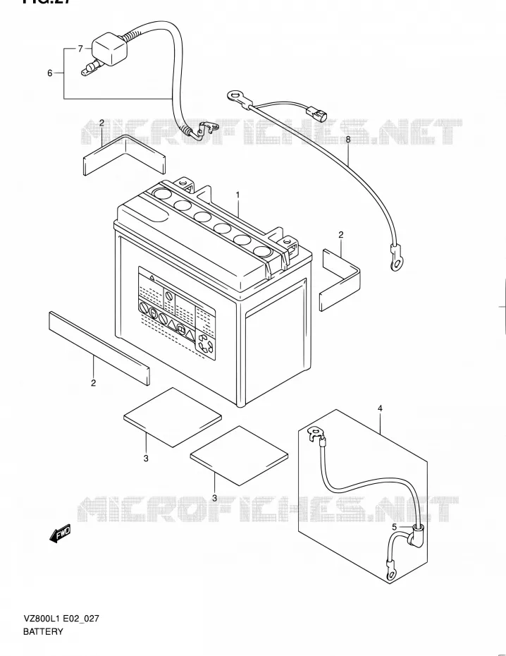 BATTERIE Suzuki MOTO 800 BOULEVARD 2011  VZ800L1(E02)