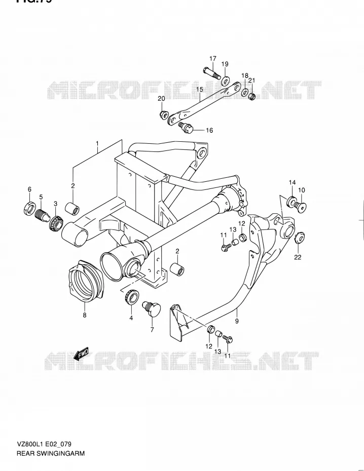 BRAS OSCILLANT ARRIERE Suzuki MOTO 800 BOULEVARD 2011  VZ800L1(E19)