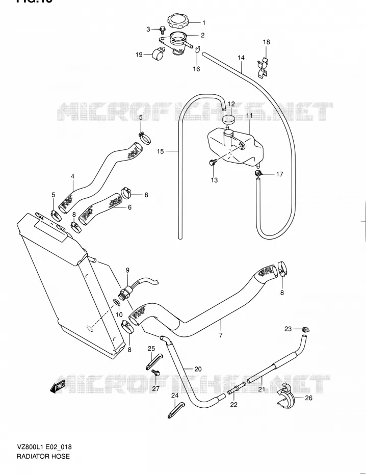 DURITE DE RADIATEUR Suzuki MOTO 800 INTRUDER 2012  VZ800L1(E19)