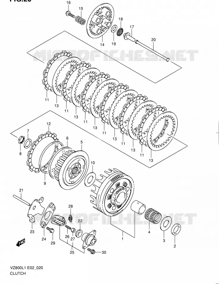 EMBRAYAGE Suzuki MOTO 800 BOULEVARD 2011  VZ800L1(E02)