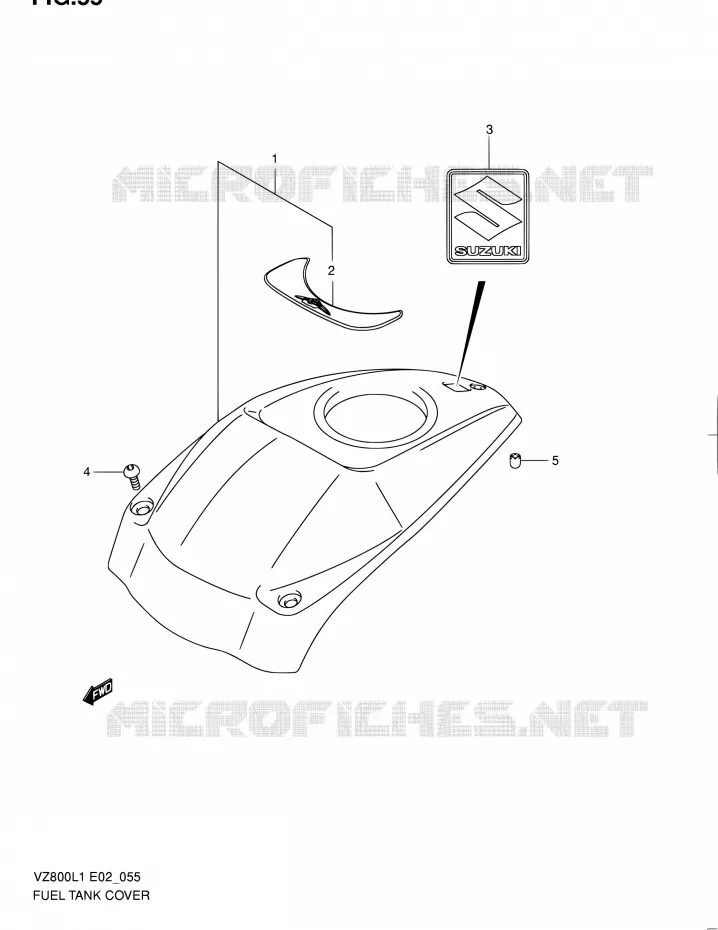 RESERVOIR D'ESSENCE - COUVERCLES Suzuki MOTO 800 INTRUDER 2012  VZ800L1(E19)