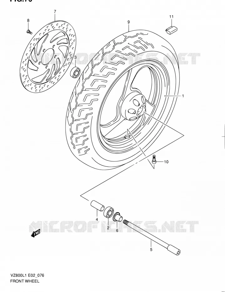 ROUE AVANT Suzuki MOTO 800 BOULEVARD 2011  VZ800L1(E02)