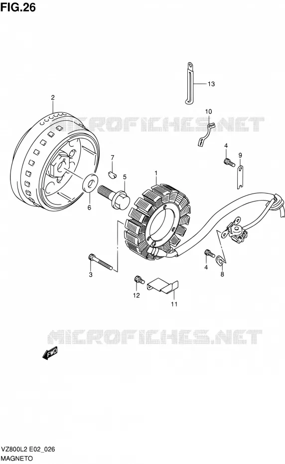ALLUMAGE ROTOR - STATOR Suzuki MOTO 800 INTRUDER 2012  VZ800L2(E02)