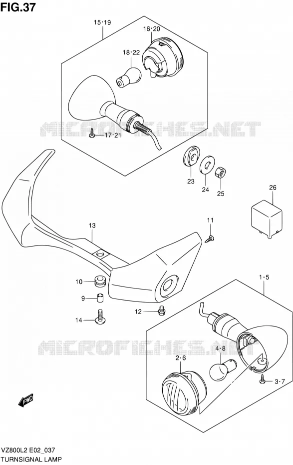 CLIGNOTANTS Suzuki MOTO 800 INTRUDER 2012  VZ800L2(E02)