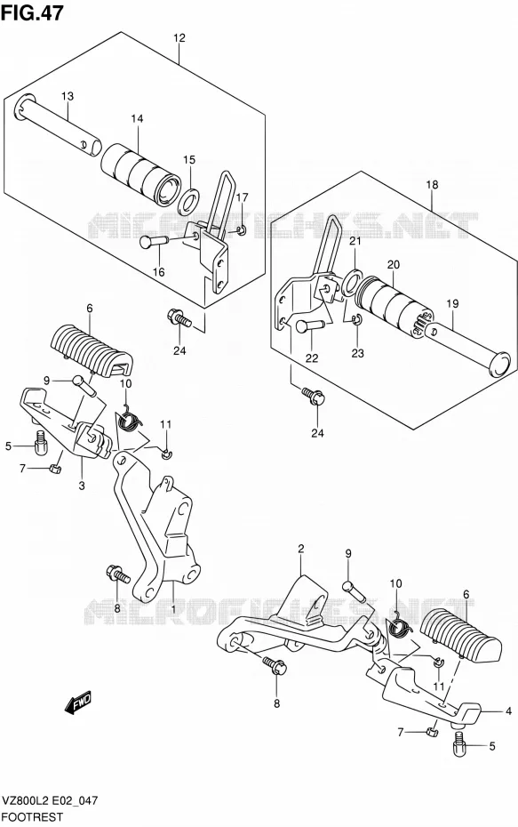 REPOSE PIED Suzuki MOTO 800 INTRUDER 2012  VZ800L2(E02)