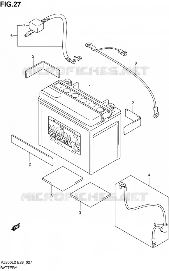 BATTERIE Suzuki MOTO 800 BOULEVARD 2012  VZ800L2(E03,E28,E33)