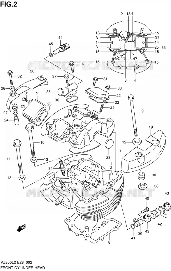 CULASSE AVANT Suzuki MOTO 800 BOULEVARD 2012  VZ800L2(E03,E28,E33)