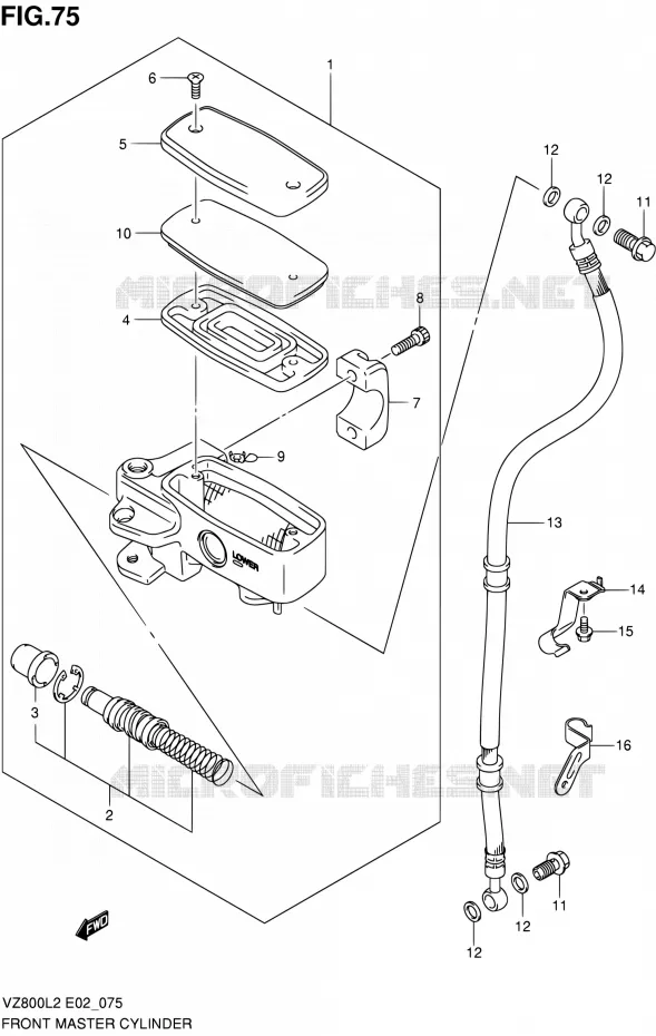 MAITRE CYLINDRE AVANT Suzuki MOTO 800 INTRUDER 2012  VZ800L2(E19)