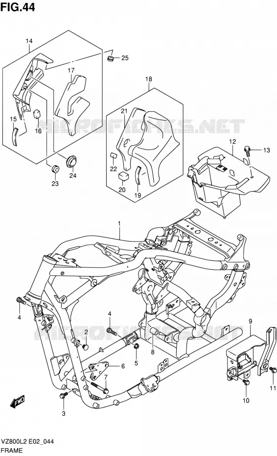 CADRE Suzuki MOTO 800 INTRUDER 2012  VZ800L2(E24)